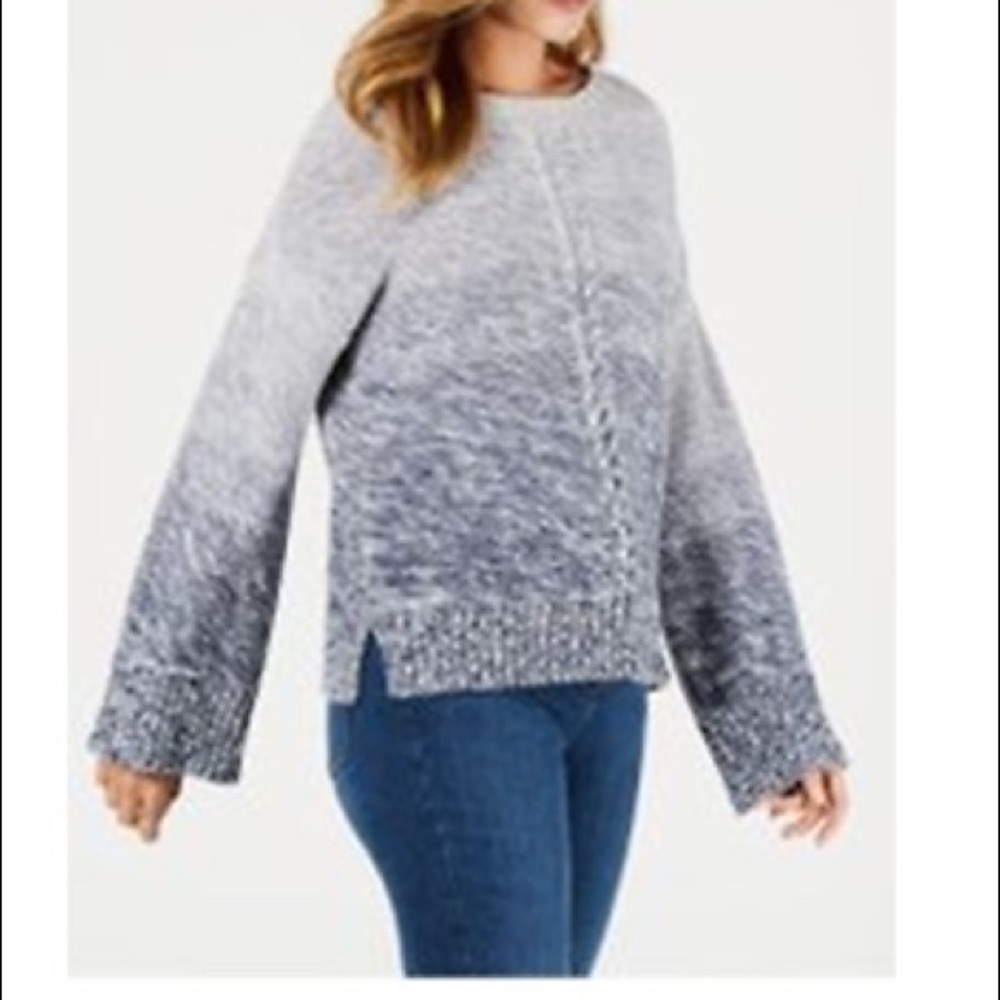 STYLE & CO Front Braid Sweater Gradient Hues